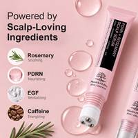 Sérum capillaire triple applicateur à la PDRN et au romarin pour cheveux plus épais et volumineux, marque privée, usine OEM ODM, 20ml