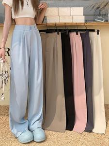 <span class=keywords><strong>Pantaloni</strong></span> da <span class=keywords><strong>Donna</strong></span> Stile Coreano a Vita Alta, Tinta Unita, Gamba Dritta, Casual Business, Lunghezza alla Caviglia - Product Image 5