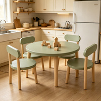 Ensemble table et chaises rondes personnalisées pour enfants, table d'activités Montessori pour tout-petits, mobilier de salle de jeux en bois, ensemble de bureau pour crèche