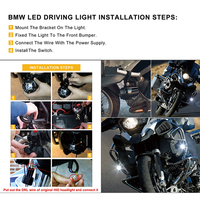 Système d'éclairage de moto, phare antibrouillard LED étanche, lampe antibrouillard auxiliaire pour moto BMW R1200GS F800GS