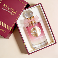 Flacon de parfum à prix surprise, rond, rose, vide, en verre, avec logo personnalisé, 100 ml, avec boîte