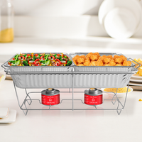 Ensemble de 3 chauffe-plats argentés jetables pour buffet, idéal pour hôtels et restaurants