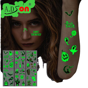 Adson giấy xăm tạm thời phát sáng trong bóng tối màu xanh lá cây ánh sáng màu xanh ánh sáng chuyển nước Tattoo giấy A5 Kích thước - Product Image 1