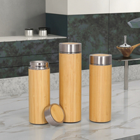 Bouteille isotherme en acier inoxydable avec infuseur à thé en bambou naturel, isolation thermique 12-24 heures, anti-fuite, applicable pour