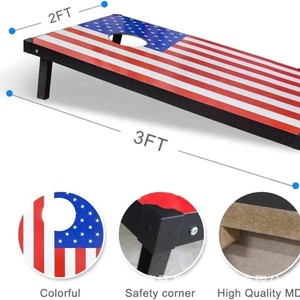 Tablero de madera maciza para deportes al aire libre con sacos de arena, tablero portátil para juegos entre padres e hijos, tablero de madera para el juego del corn hole. - Product Image 5