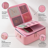 Boîte de rangement ignifuge pour documents, organiseur de fichiers portable avec pochettes en filet à anneaux, poignée et fermeture éclair