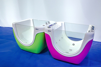 Baignoire Spa Bébé Rectangulaire Portable au Design Moderne, Siège de Bain Autoportant avec Massage à Air, pour 1 Personne, Type d'Installation avec Débordements