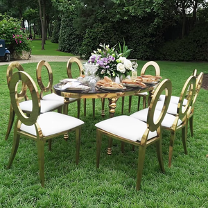Modern <strong>White</strong> MDF Top S-Shape Half Moon Dining <strong>Table</strong> with Stainless Steel Frame for Outdoor Banquets Hotels Weddings Home <strong>Halls</strong> - Product Image 5