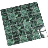 Carrelage mural de sol large en céramique, carrelage d'intérieur en porcelaine de marbre, vert foncé, piscine de luxe, mosaïque