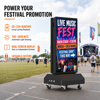 Affichage publicitaire numérique portable extérieur étanche IP65 2000 nits à double écran Android