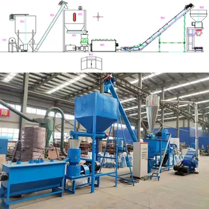 Small poultry animal chicken feed pellet processing making machine production line for livestock feed farm pelletizer machine