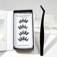 Pestañas Curvas Pre-Encoladas, Pestañas Postizas en Racimo, Pestañas Wispy Fluffy con Rizos Personalizados, Resistentes al Agua, Venta al Por Mayor en Europa