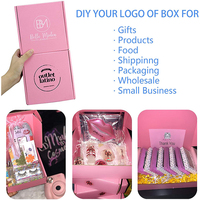 Boîtes de livraison ondulées rose personnalisée, pour petites entreprises, boîtes de courrier en carton pour la livraison, emballage cadeau artisanal, 50 pièces