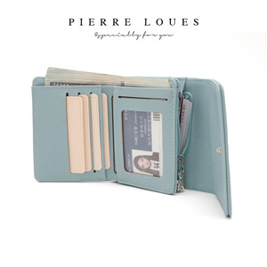 Pierre Loues Women's <b>Trifold</b> <b>Wallet</b> Solid Color Multi Card Slots Zipper RFID Blocking Light Weight Everyday Use - Product Image 4