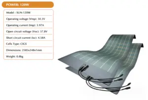 CIGS Rollable 70W 250W 320W 500W 520W Flexible Bendable Solar Panels For RVs Trailers Roofs