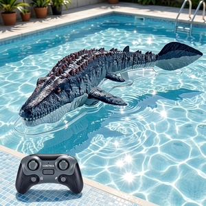Jouets télécommandés pour enfants <span class=keywords><strong>Mosasaurus</strong></span> 2,4 GHz, design étanche, animaux en plastique électriques, cadeau RC - Product Image 4