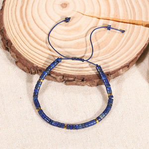 Bracelet à perles d'espacement en <span class=keywords><strong>Lapis</strong></span> <span class=keywords><strong>Lazuli</strong></span> naturel, tissé à la main, style européen et américain, best-seller - Product Image 3