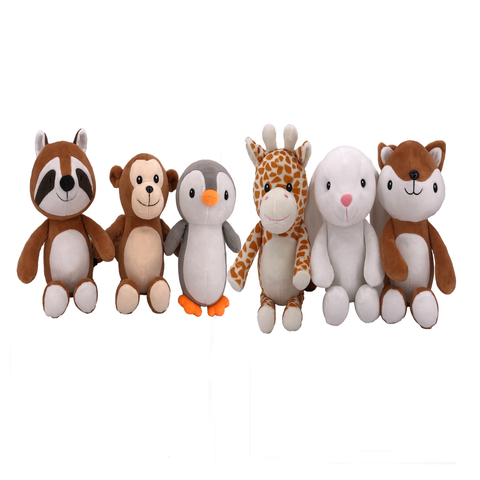 Soft Plush Toy Stuffed animal: Cute fox/raccoon/bunny/penguin/Monkey/Giraffe