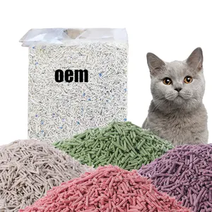 Wholesale Oem Dust Free Biodegradable Easy Clean Pet Cat Litter Sand Suppliers Quick Absorption Flushable Cat Litter