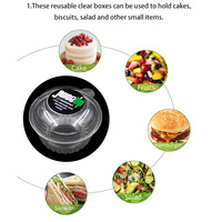 Bol à salade en plastique transparent personnalisé avec couvercle en dôme transparent pour l'emballage de fruits à emporter, fabricant