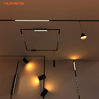 Système de rail pour éclairage sur rail HuiHeng 48V, éclairage sur rail magnétique linéaire encastré, suspendu au plafond, dimmable, LED