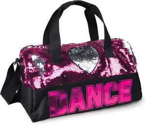 Bolsa de lona de viaje de lentejuelas deportivas para gimnasio con separación húmeda seca para mujer con compartimento para zapatos, yoga ligero para mujer - Product Image 1