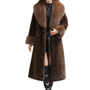 Abrigo largo de piel sintética de visón de leopardo para mujer, estilo lujo, cálido para invierno - Product Image 6