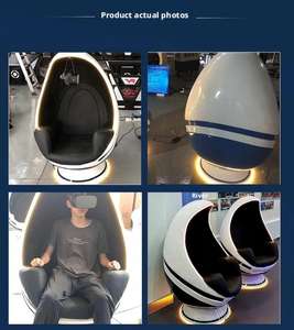 เครื่องจำลองความเป็นจริงเสมือน 360 องศา โรงภาพยนตร์ 9D แบบที่นั่งเดี่ยว เก้าอี้ <span class=keywords><strong>VR</strong></span> รูปทรงไข่ ทำจากเหล็ก - Product Image 5