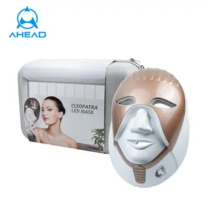 Lampu LED terapi mikrodermabrasi wajah, peralatan muka LED cahaya merah alat terapi Foton 7 warna masker wajah
