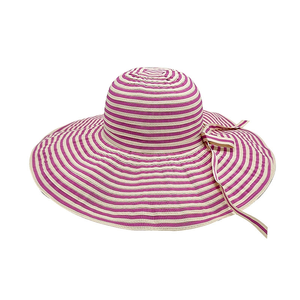 Nouveau chapeau de pêcheur à large bord pour femmes, pliable, anti-UV, rayé, pour l'été - Product Image 1