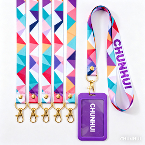 Free Design Custom Eco-friendly Polyester/Nylon Lanyard with Hard ID Card Holder and Logo Attachment