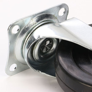 Lightweight 4 Inch Rubber <b>Caster</b> 100mm Diameter Swivel <b>Wheel</b> Flat Bottom Supermarket Trolley Accessory - Product Image 2