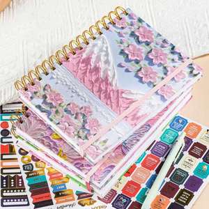 A5 Spiral Notebook Thickened 3D Lined <b>Journal</b> Beautiful Practical Study Office Use Back-to-School Essentials for Recording Memo - Product Image 6