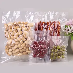 कस्टम पारदर्शी चिकनी सतह प्लास्टिक नायलॉन खाद्य भंडारण पाउच वैक्यूम बैग