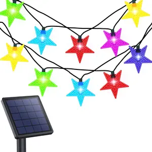 智能放大器装饰发光二极管串仙女灯电线太阳能户外圣诞星灯