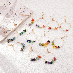 Elegantes Pendientes de Acero Inoxidable con Baño de Oro de 14K, Diseño de Signos Zodiacales de Moda, con Cristal Natural de Cuarzo Rosa para Regalo - Product Image 1