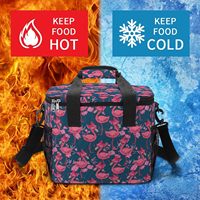 Panier isotherme de camping portable et écologique, réutilisable, imperméable, en polyester, avec poignée, pliable, grande capacité, en aluminium