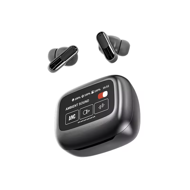 High Quality BT5.4 LCD Touch Screen Earphones Live Beam3 Active Noise Canceling Wireless Tws Earbuds ANC ENC Sport Headset