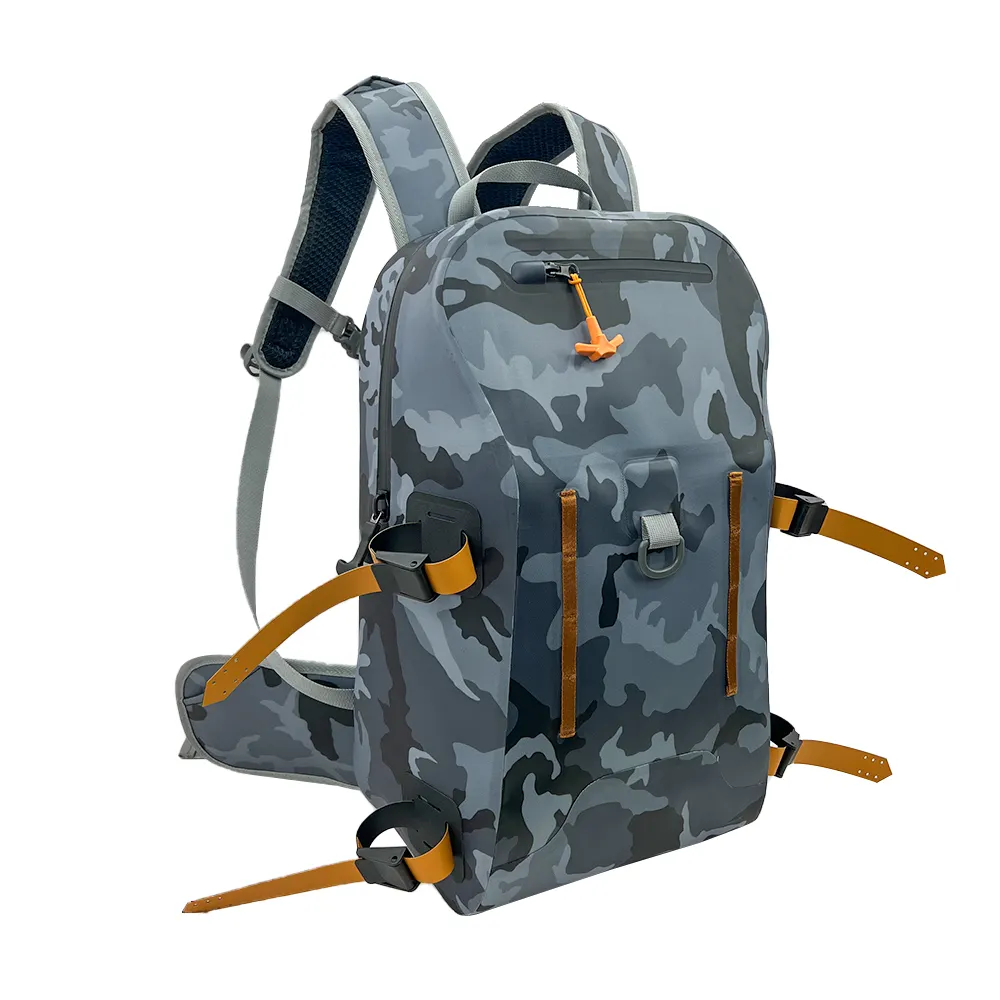 NEW NATURE Custom Fishing Tackle Backpack TPU Eco-friendly Fly Fishing Backpack Waterproof with Rod Holder