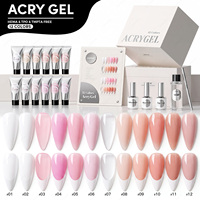 JTING Pro Acry Gel Polish, Série 12 Couleurs, Sans HEMA/TPO, Gel Poly pour Extension d'Ongles, Vernis Dur, Base et Top Coat, Marque Privée