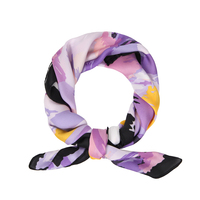 Foulard carré effet soie 70x70cm, bandana léger anti-UV pour l'été, grand foulard imprimé pour cheveux et cou pour femme