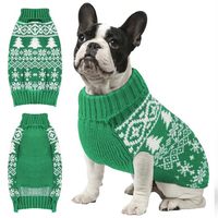 Pulls de Noël pour chiens de petite/moyenne/grande taille, doux, chauds, respirants, confortables, tenue d'hiver, col roulé, double tricot