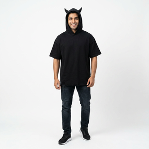 Design personnalisé T-shirts à capuche pour hommes Streetwear Pullover Hoodies avec oreille Impression numérique personnalisée Sweatshirts à capuche - Product Image 1