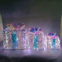 Nouvelle arrivée vente en gros de coffret cadeau de Noël avec lumières LED pour la décoration de Noël du festival