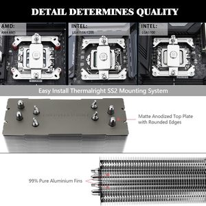Thermalright Assassin Spirit 120 V2 4 Ventilateurs de tuyaux de chaleur Air refroidissement 4Pin PWM Quiet Fan CPU Cooler - Product Image 4