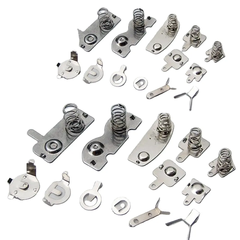 No minimum OEM custom small v shaped battery electrical contacts leaf metal stainless steel flat spring clip