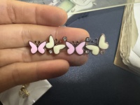 Yiwu Aceon acier inoxydable Design Original mignon Multi papillon rose blanc émail Zircon ensemble barre horizontale broche