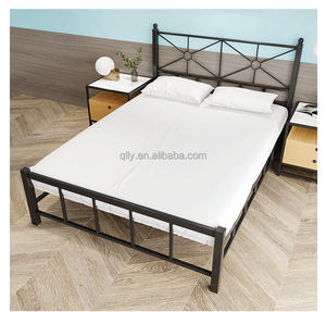 Кованая кровать 1,5 м, железная каркасная кровать 1,2 м для арендного жилья, домашнего использования, квартиры, детская односпальная кровать, одноярусная двуспальная кровать - Product Image 5
