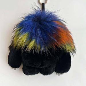 ตุ๊กตาเร็กซ์แรบบิทและตานูกิเยติสุดน่ารัก พร้อมพวงกุญแจขนปุยสำหรับตกแต่งกระเป๋า ของขวัญแสนอบอุ่นเพื่อมอบให้เพื่อนที่คุณรักในทุกๆ วัน - Product Image 4