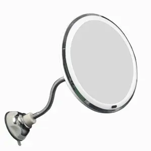 Goose neck Extendable Bathroom Vanity Magnifying Mirror with light and LED lighted makeup mirror
